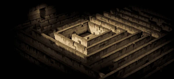 Labyrinth Made Stone Conceptual Question Freedom Journey — Stock Photo, Image