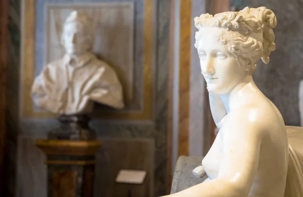 Roma Italia Agosto 2018 Detalle Estatua Paulina Bonaparte Antonio Canova —  Fotos de Stock