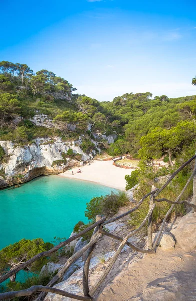 Menorca Espanha Junho 2018 Praia Mais Bonita Menorca Durante Primeiras — Fotografia de Stock