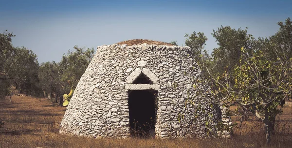 Αυτή Παραδοσιακή Αποθήκη Ονομάζεται Furnieddhu Στην Τοπική Διάλεκτο Όλα Δομή — Φωτογραφία Αρχείου