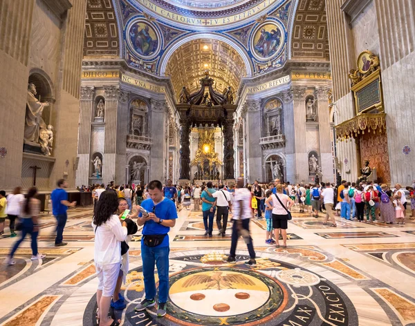 Roma Estado Vaticano Agosto 2018 Interior Basílica São Pedro Com — Fotografia de Stock