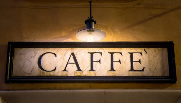 Roma Italia Tradizionale Segno Del Caffè Stile Vintage Sulla Parete — Foto Stock