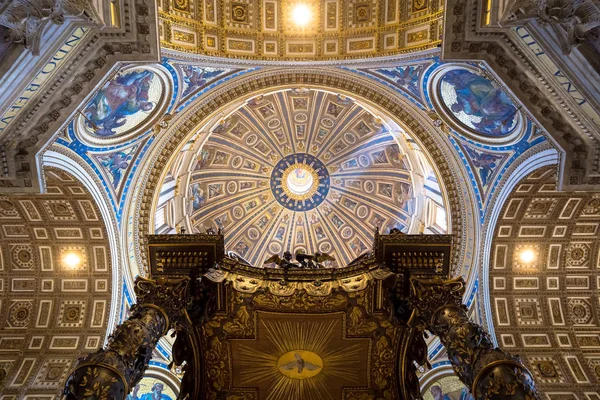 Basílica São Pedro Estado Vaticano Roma Interior Com Detalhes Decorações — Fotografia de Stock