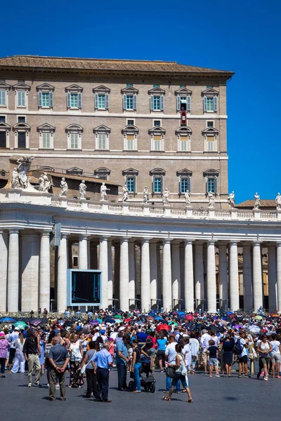 Roma Stato Del Vaticano Agosto 2018 Domenica Durante Angelus Piazza — Foto Stock