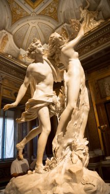 ROME, ITALY - 24 AĞUSTOS 2018: Dev Lorenzo Bernini başyapıtı, Apollo e Dafne, 1625 tarihli