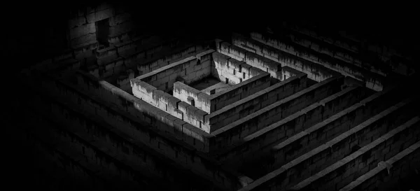 Labyrint Van Steen Conceptueel Voor Vraag Vrijheid Reis — Stockfoto