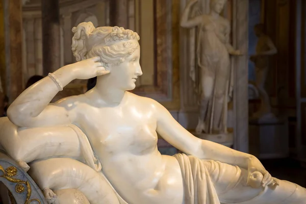 Rome Italie Août 2018 Détail Statue Pauline Bonaparte Antonio Canova — Photo
