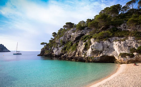 Menorca Španělsko Června 2018 Nejkrásnější Pláž Menorce Během Prvních Hodin — Stock fotografie