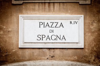 Roma, İtalya 'daki Piazza di Spagna (İspanya Meydanı) ayrıntıları