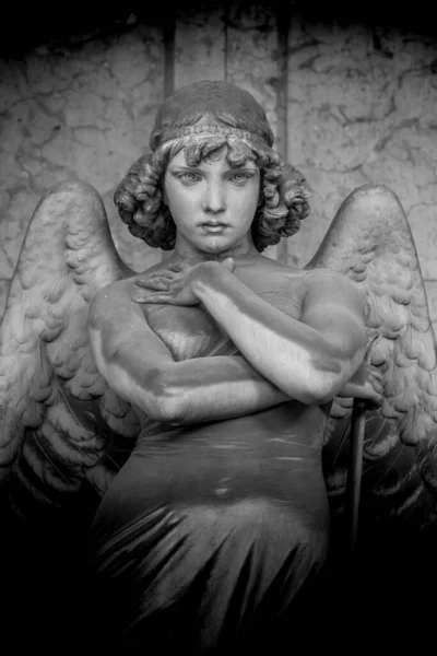 Scultura Angelica Giulio Monteverde Monumento Della Famiglia Oneto Nel Cimitero — Foto Stock