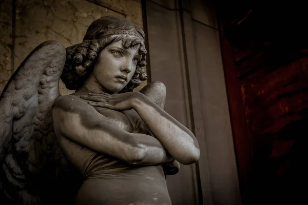 Genoa Italien Circa August 2020 Angel Skulptur Giulio Monteverde För — Stockfoto