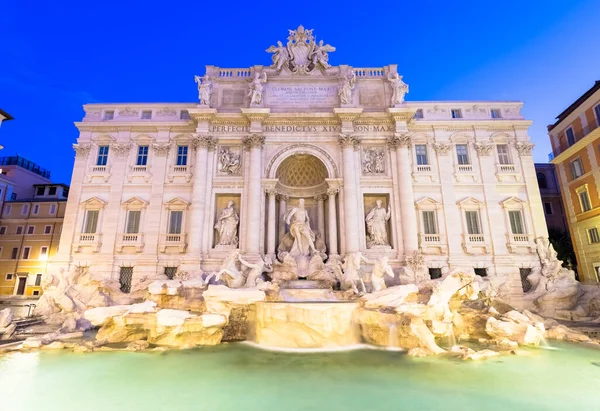 Roma Italia Fontana Trevi Notte Capolavoro Dell Architettura Barocca Classica — Foto Stock