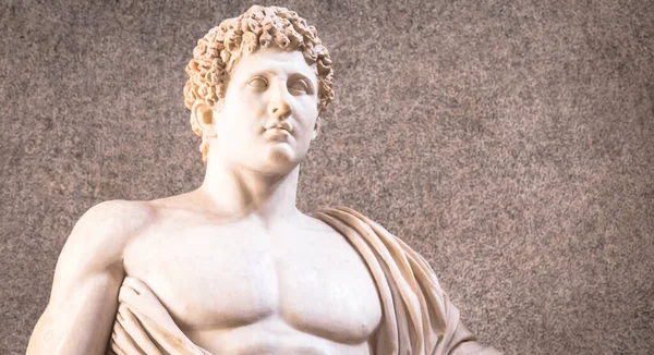 带有肉感胸膛的古代大理石雕像的复制品 罗马人对希腊原作的解释 — 图库照片