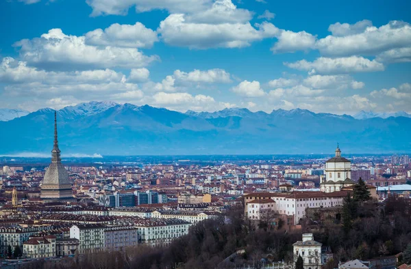 Turín Italia Circa Agosto 2020 Vista Panorámica Con Horizonte Atardecer —  Fotos de Stock