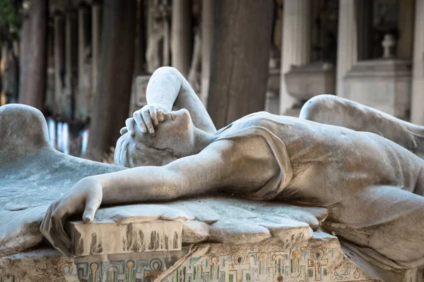 Genoa Italie Juin 2020 Statue Antique Ange 1910 Marbre Dans — Photo