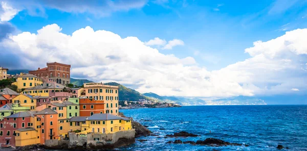 Genoa Italien Circa August 2020 Boccadasse Marina Panorama Vid Medelhavet — Stockfoto