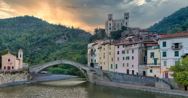 Dolceacqua Italie Circa Août 2020 Panorama Dolceacqua Avec Ancien Pont — Photo