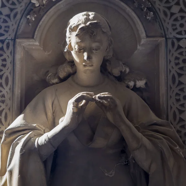 Genoa Itália Junho 2020 Estátua Antiga Partir 1800 Feita Mármore — Fotografia de Stock