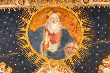 San Maurizio al Monastero Maggiore kilisesinden Tanrı 'nın Fresco detayı, Milans Sistine Şapeli olarak da bilinir..