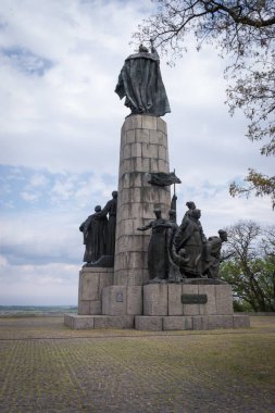 Chyhyryn, Cherkasy bölgesi, Ukrayna 'daki Castle Hill' de Bogdan Khmelnitsky anıtı