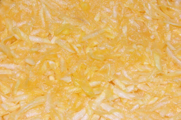 Sárga Narancs Textúra Reszelt Növényi Tök Töltelék Vegetáriánus Ebéd — Stock Fotó