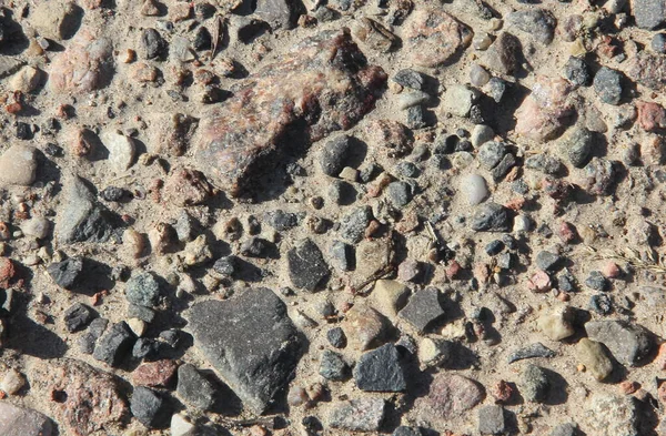 Tekstura Kamieni Różnej Wielkości Podłożu Nierównomiernie Szlifowane — Zdjęcie stockowe