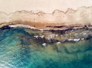 İspanya, Valencia 'daki La Patacona plajının hava manzarası..