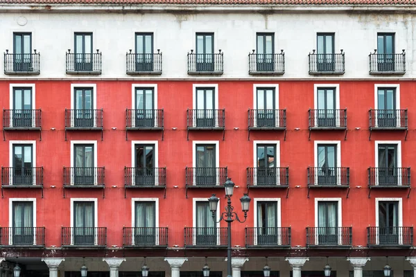 Färgglada Byggnader Valladolids Stora Torg Plaza Mayor Spanien — Stockfoto