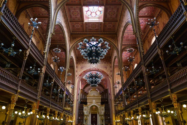 Szeroki Kąt Widzenia Budapes Wielka Synagoga Dohny Street Synagoga Największa — Zdjęcie stockowe