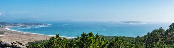 Veduta Aerea Delle Spiagge Dei Piccoli Villaggi Lungo Ria Pontevedra — Foto Stock
