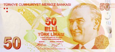 Ön tarafta 50 Lira banknot