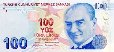 100 liralık banknot.