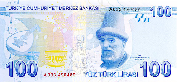 100 Lira banknote back side