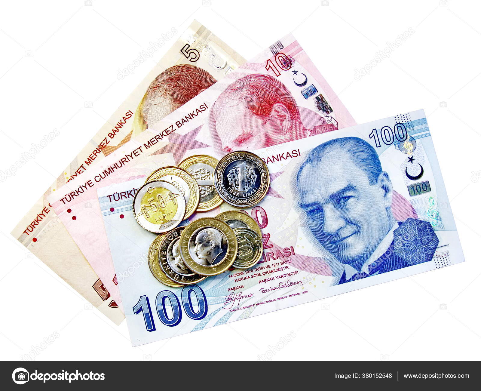 トルコの銀行券とお金の束のコイン— ストックイラストレーション by © faraways #380152548