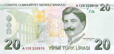 20 liralık banknot.
