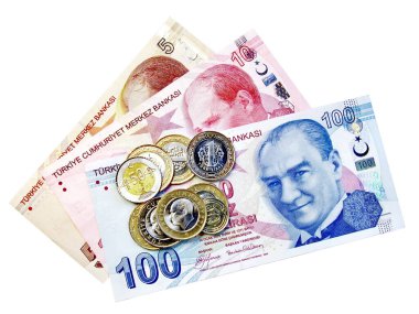 Türk banknotları ile birlikte para destesi