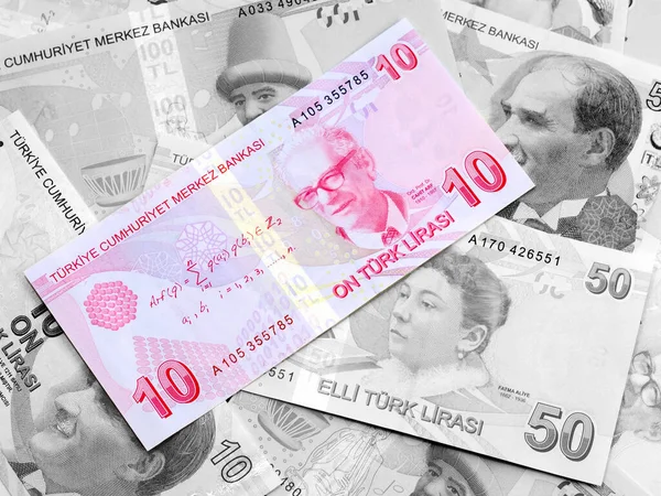 Колір Грошей Турецькі Банкноти — стокове фото