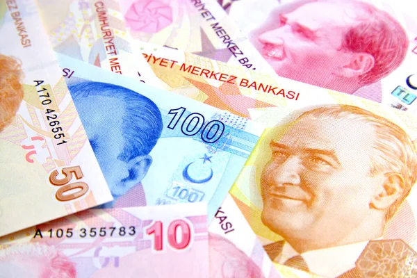 Money Background Turkish Banknotes — Stock Photo, Image