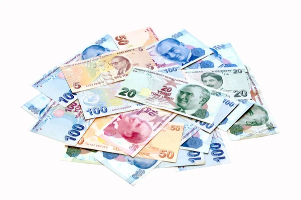Купа Банкнот Турецькі Банкноти — стокове фото