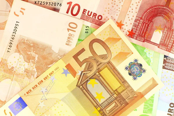 Європейські Гроші Macro Details Euro Note Others Background Стокове Фото