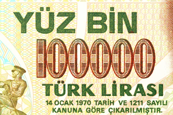 Türkiye Nin Mali Geçmişi Olarak Banknotunu Kapat — Stok fotoğraf