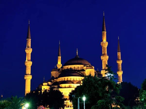 Blaue Moschee Bei Nacht — Stockfoto