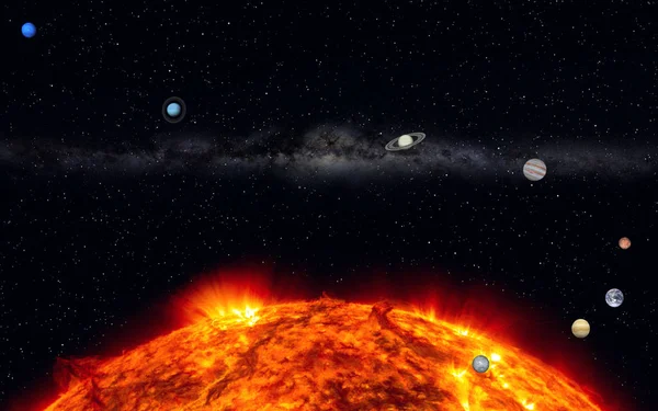 Tento Obrázek Ukazuje Naší Sluneční Soustavy Stock Snímky