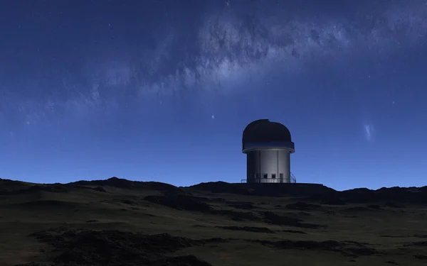 Dieses Bild Zeigt Ein Observatorium Mit Milchstraße — Stockfoto