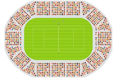 Bir tenis arenasının üstten görünüm