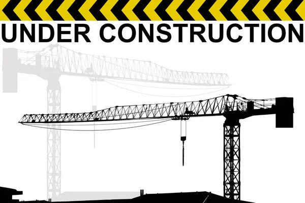 Construction Background Crane Silhouette — Stock Vector