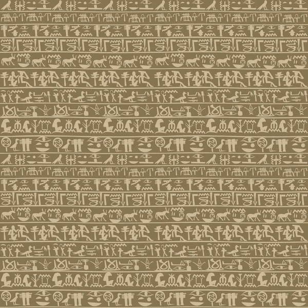 Ancient Egyptian Hieroglyphs Seamless Background — Stock Vector