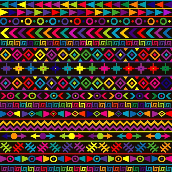 Etnische Motieven Achtergrond Met Gekleurde Geometricap Motieven — Stockvector