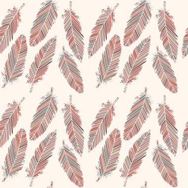 Kuş tüyleri renkli çizgiler seamless modeli ile