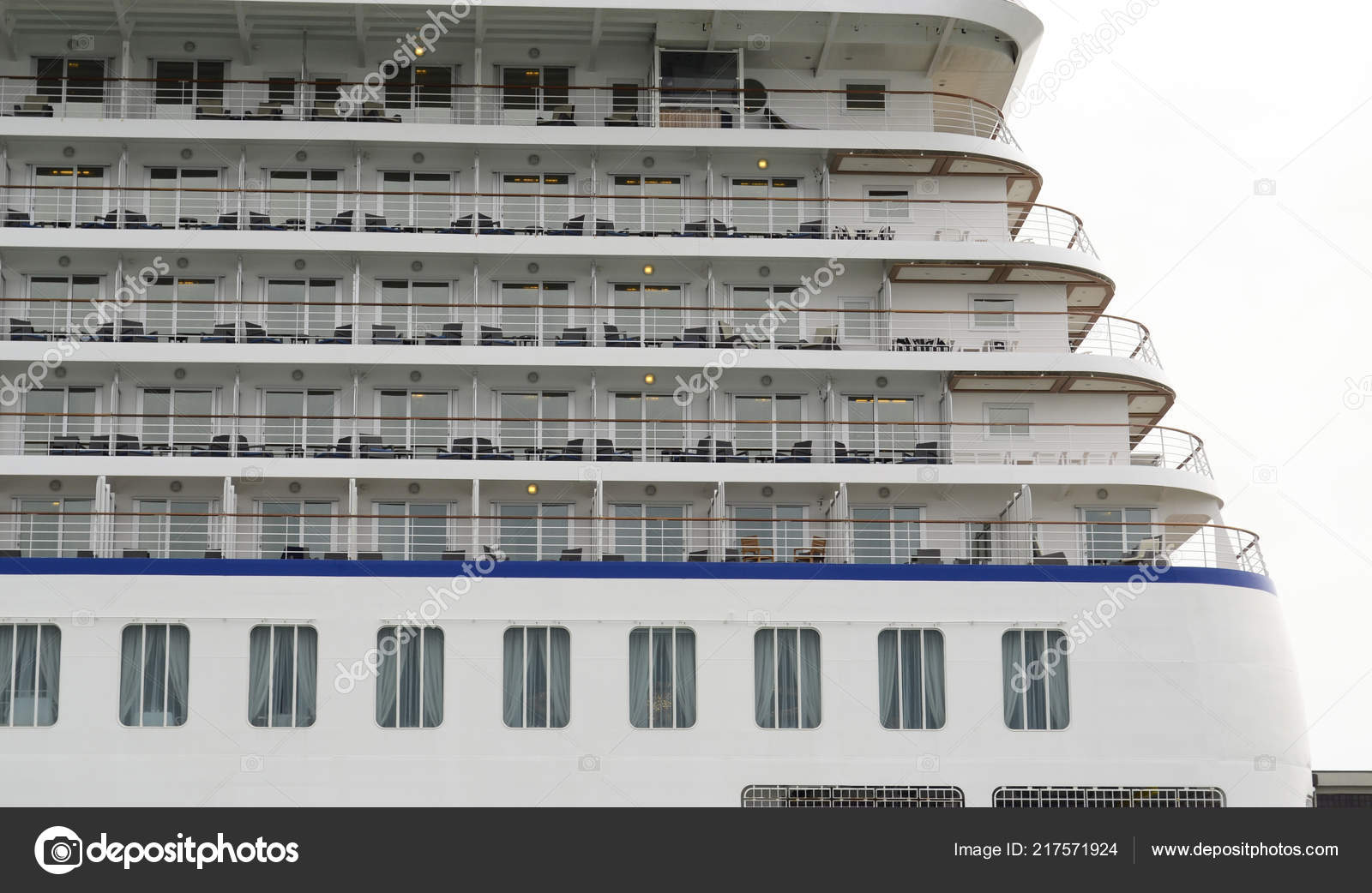 Side View Cruise Ship Cabins Balcony Stock Editorial Photo
